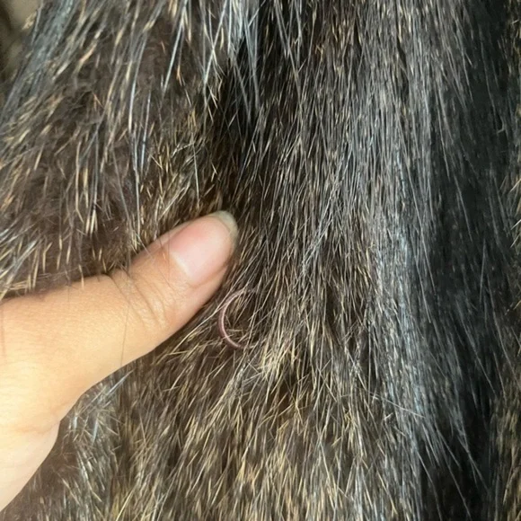 Women’s brown fox fur long coat. Style raincoat - Picture 5 of 10